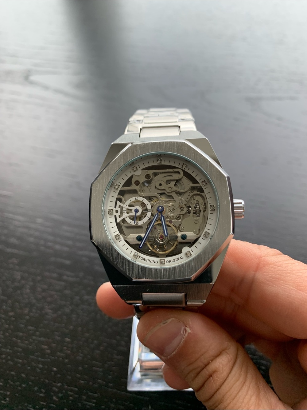 Silver Skeleton Mechanical Men’s Watch Royal Oak Style